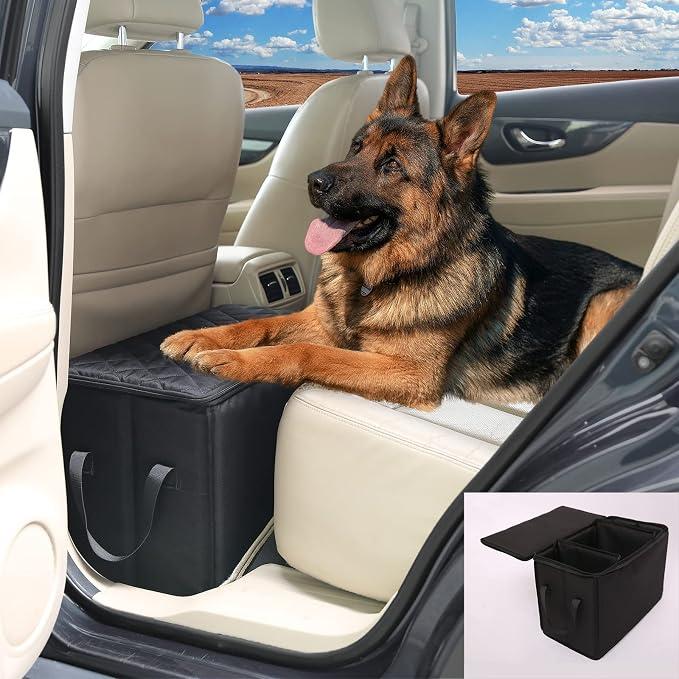 Car Seat Extender for Dogs, Front/Back Gap Filler, 19.3 x 9.85 x 13 in
Supports up to 200 lbs; built-in storage; suitable for all dog breed sizes; zippered quilted top; wipe-clean Oxford cloth