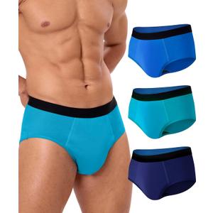 Incontinence Underwear for Men, 150ML Absorbent Washable Protective Leak Proof Reusable, Briefs 3 Pack (Multicolor, Large)