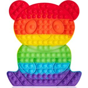 Mr. Pen- Pop Fidget Sensory Toys, Happy Bear Shape, Sensory Stress Relief Squeeze Toys for Kids & Adults, Silicone Bubble Popping Game for Anxiety, Fun (1 Pack)