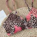 RoseSeek Girl's 3 Piece Bikini Set Floral Leopard O-Ring Swimsuit Beachwear