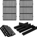 7620 7621 62783 Flavorizer Bars 65505 Heat Deflectors 7524 Grill Grates Genesis E-310 Grill Replacement Parts for Weber Genesis E310 E-330 S330 EP310 S-310 S-320 S310 EP330 330 E330 Grill Parts (2 x Grates+5 x Flavorizer Bars+2 x Heat Deflector)