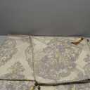 Loom and Mill Luxury Rectangle Tablecloth 60 x 120 Inches, Classic Elegant Damask Golden Texture Waterproof Table Cover with Tassels for Dining Table Banquet Decorations(Beige, 60x120 Inch)