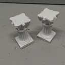 2Pcs White Roman Pillar Statues Greek Columns Candle Holder Mini Roman Pillar Greek Columns Mini Resin Decorations for Wedding Table Garden Home Decoration
