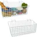 G.CORE 2 Pack Large Pegboard Baskets, Metal Shelves Hooks to 1/8" 1/4" Peg Boards, Peg Board Baskets Bins Set - Organize Tools Workbench Accessories Garage Storage Wall Mount Organizer Attachments