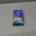 3 x evpct Initial Letter French Tips Press On Nails Short Square for Women Gift, Nude + Gold Tip, Glossy Soft Gel Press Stick on Nail with Nail Kit, 3D Design Full Cover Reusable Acrylic Fake Nails Kit, A