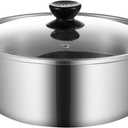 Stainless Steel Saucepan, 0.9 Quart Double Handle Milk and Soup Pot with Lid for Warming, Cooking and Boiling Milk, Spaghetti, Soup in Kitchen and Outdoor (16cm)