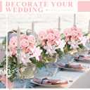 Riceshoot 8 Bundles Pink Artificial Lily Rose Flowers Wedding Flower Bouquet Realistic Silk Flowers Faux Lily and Rose for Wedding Centerpieces Flower Arrangement Home Decor