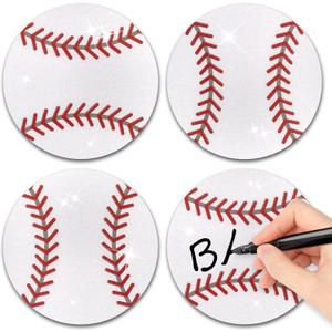 Glitter Baseball Cutouts- 100Pcs Sport Ball Cut Outs Bulletin Board Baseball Shape DIY Paper Cuts Party Decorations for Sports Theme Party Baby Shower Birthday Classroom Game Day Wall Decor Supplies