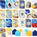 80 Sets Passover Cards with Envelopes Bulk Assorted Happy Passover Holiday Greetings Card in 20 Designs Pesach Celebration 4" x 6" Jewish Holiday Party for Friends Families Gift