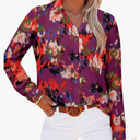 Fashion Women's Shirts Fashion Casual Loose Fit Long Sleeve Button Down Lightweight Collared Blouse Tops XL