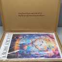 Animal Diamond Painting - Fantasy Elk Art Kits, Full Diamond Decor Aesthetic Round Craft Kit, Colorful Cross Stitch Decoration for Adults Living Room Office Decoration 16x24 Inch Lucky Hope with Frame