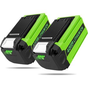 Qweneor 2 Pack 40V 6.0Ah Battery Replacement for GreenWorks 40V Battery, Compatible with GreenWorks 40V G-MAX Power Tools 29472 29462 29252 20202 22262 25312 25322 20642 22272 27062 21242