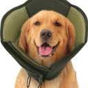 SUNFURA Dog Cone - Soft Cone for Dogs to Stop Licking, Pet E-Collar Alternative After Surgery, Adjustable Pet Recovery Collar for Wound Healing, Army Green Large