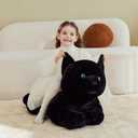IKASA Black Cat Stuffed Animals Plush Toys,Giant Big Large Jumbo Soft Toy,30" Cute Huge Size Fluffy Plushy Fat Plushie,Gifts for Kids