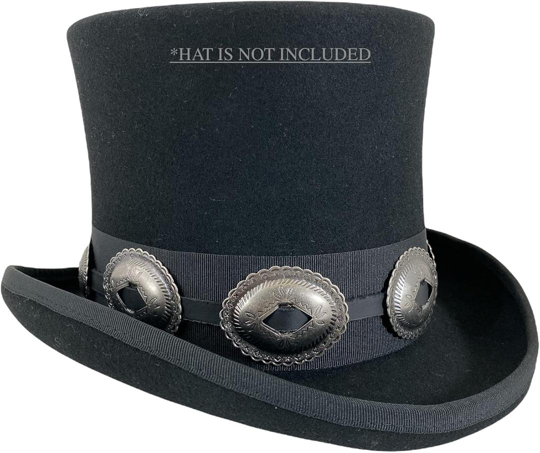 Concho Hat Band Genuine Leather