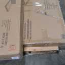 Benjara Ayla Queen Size Bed, Rattan Woven Design, Panel Headboard, Gray Mahogany