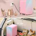 BEICHEN Mini Fridge, 6 Liter/8 Can Skincare Fridge, 110V AC/DC Portable Thermoelectric Cooler & Warmer for Skin Care, Cosmetics, Beverage, Food, Great for Bedroom, Office, Dorm (Pink)