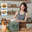 Capolo Insulated Lunch Box for School - Large Thermal Lunch Bag Women with Removable Shoulder Strap, Reusable Lunch Cooler Tote Bags Purse for Adults Work, Picnic, Hiking, Beach, Travel, LargeGreen