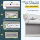 Motorized Blinds No Drill Automatic Blinds for Windows Cordless Roller Shades Electric Blinds with Remote Control Smart Blinds (Grey, 36 x 72)