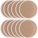 FunWheat 15 Inch Round Jute Placemats Set of 12, Braided Burlap Table Mats for Dining Table, Heat Resistant Farmhouse Woven Placemats for Fall Farmhouse Decor (Short Tassels)