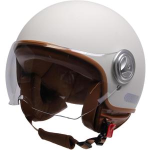 Men Women Open Face Motorcycle Helmet Aldult Retro German 3/4 Motorbike Half Helmet FMVSS 218 DOT Approved Vintage Skull Cap Helmet Fashion Lightweight Scooter Cruiser Chopper Moped Helmet (White)