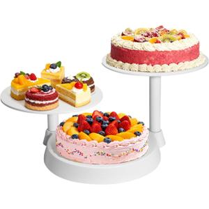 Uten 3 Tier Cupcake Stand, Plastic Cake Stand with 11 Tier Serving Tray, 38-Capacity Cupcake Tower, Cake Holder for Christmas Party, Weddings, Birthdays, Baby Showers, White