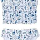 SOLY HUX Girl's Summer Swimwear Spaghetti Strap Tankini Set Cut High Waist Bathing Suits 12Y