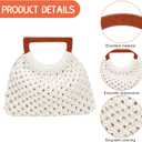 WEBEEDY Macrame Bag DIY Kit for Adults Macrame Kit for Beginners Macrame Purse DIY Kit for Women Macrame Handbag with Wooden Handle Hobbies Project for Starter Christmas Boho Gift Idea (Natural)