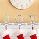 MCEAST Pack of 3 Christmas Stocking Holders Metal Mantel Stocking Clips Fireplace Stocking Hangers for Christams Decoration, Silver