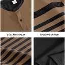Mens T-Shirts Short Sleeve Button Casual Stylish Basic Tees Work Striped Shirts Henley Summer Lightweight Stretch Top (XXL)