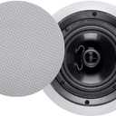 Monoprice 2-Way Polypropylene Ceiling Speakers - 6.5 Inch, Pair, With Paintable Grille - Aria Series