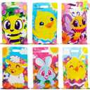 JOYIN 72 Pcs Easter Large Plastic Tote Bags, Easter Goodie Treat Gift Bags for Egg Hunt, Kids Party Favor Party Supplies(Animals and Flowers) (cute)