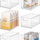 iDesign Stackable Clear Plastic Bin - Kitchen Organizers and Storage for Fridge and Pantry, 6-Pack