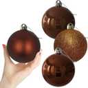 Bronze 4.0" Large Christmas Balls - Christmas Tree Decoration Ornaments Shatterproof Hanging Balls for Birthday Halloween Holiday Wedding Decorations Set of 4pcs