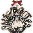 2 x Mechanic Ornament 2025 - Mechanic Christmas Ornaments, Car Christmas Ornament, Gifts for Mechanics, Men, Husband - Wooden Tool Ornaments for Xmas Decorations