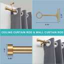 2-Pack Curtain Rod for Windows 72-144",Adjustable Window Curtain Rods with Premium Aluminum End Cap Finials and Full Surround Brackets,7/8"(0.073Feet) Diameter,Warm Gold Drapery Rods for Curtains