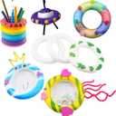 Lyellfe 10 Pieces Foam Wreath Forms, 7.7 Inch Craft Foam Circles, Round Polystyrene Rings, Craft Foam Wreath Circles for DIY, Christmas Holiday, Home Decor