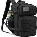 QT&QY 25L/35L/45L Military Tactical Backpack For Men Molle Daypack 3 Day Bug Out Bag Hiking Rucksack With Bottle Holder