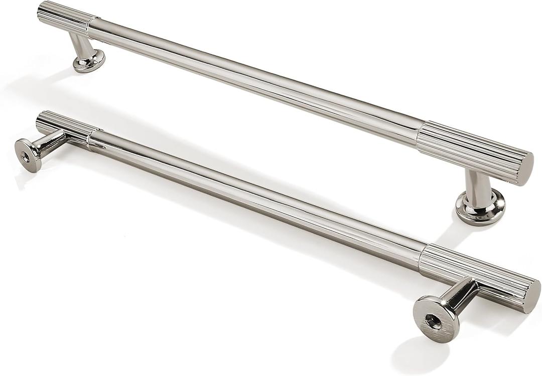 2-Pack 10 Inch Hole Center Polished Nickel Cabinet Pulls Solid Heavy Duty Cabinet Pull is Suitable for Drawers Dressers Handles Kitchens Bathroom cabinets