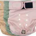 Washable Female Dog Diapers - Premium Reusable Diapers for Doggie in Heat - Highly Absorbent Dog Diapers Female for Pet Incontinence with Adjustable Snaps (Pink, M)
