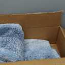 OLANLY Bathroom Rugs Sets 4 piece, Soft Microfiber Absorbent Bath Mat, U-Shaped Contour Toilet Mat and Toilet Lid Cover, Quick Dry, Machine Washable, Toilet Cover and Rug Set for Bathroom, Blue (30" x 20" + 24" x 16" + U24" x 20" + 17.5" x 15")