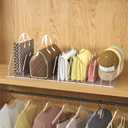Purse Organizer for Closet, Sleek Transparent Acrylic Shelf Dividers, Adjustable Bag Organizer with 8 Baffles + 1 Hat Stand for Handbags & Baseball Caps