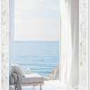 Tanmicoshomy White 24 x 36 Inch Rectangle Bathroom Mirrors for Wall, Natural Shell Framed Wall Mounted Mirror for Bedroom, Living Room or Entryway, Horizontal or Vertical Hanging