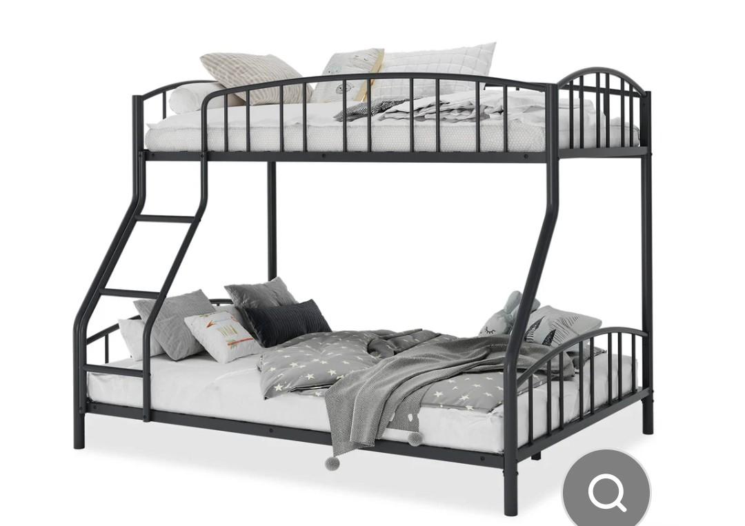 Garvee Space-Saving Twin Over Full Metal Bunk Bed - Heavy Duty Steel Frame