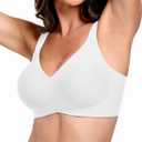 Wireless Bras for Women Full Coverage No Underwire Push Up Supportive Bra Comfortable Everyday T-Shirt Bra (Small)