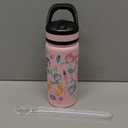 Fanhaw 18 Oz Kids Insulated Water Bottle with Straw - Stainless Steel Double Wall Vacuum Cup, Leakproof, BPA Free, Suitable for Boys and Girls(Pink - Sweat Mermaids)