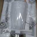 METWET Bathroom Light Fixtures, Brushed Nickel Vanity Lights with Flared White Fabric Shade, 3 Light Wall Sconce, Modern Sconces Wall Lighting for Hallway Bedroom, VL837BN3