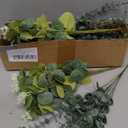 120 Pcs 3 Kinds Mixed Artificial Eucalyptus Leaves Stems Fake Silver Dollar Eucalyptus Leaves Stem Bulk Faux Leaf for DIY Bouquets Floral Arrangement Wedding Home Decor