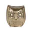 Owl Figurine MCM Paperweight 6" Gold Tone Metal
