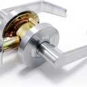 BSEED [UL Listed] Passage Commercial Door Lever Lock, Heavy Duty Grade 2 Lever Handle, ADA Compliant, 3 Hour Fire Rated, Non-Handed, Satin Chrome Finish, 2-3/4" Backset for Hallway & Office Doors